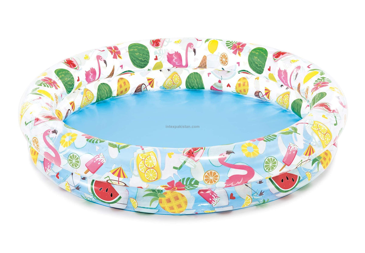 Intex Stars Kiddie 2-Ring Pool – Tropical Kids Swimming Pool (48” x 10”) #59421