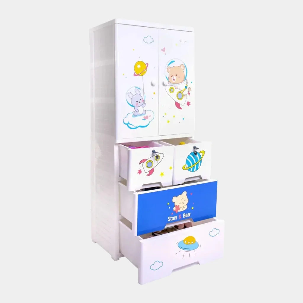 Kideez Wardrobe – Bear Space Print | Cute & Spacious Kids Storage