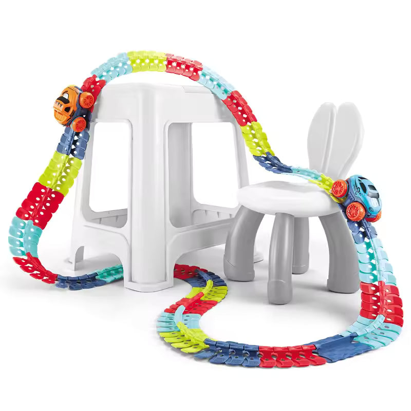 FlexiTrack 46-Piece Racing Set – Interchangeable Car Shells