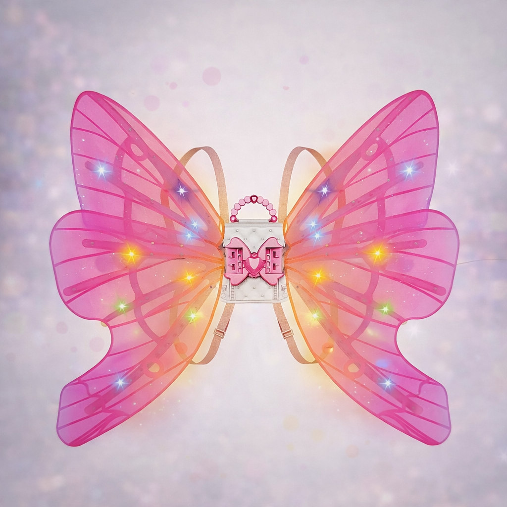 Magic Glow Fairy Wings – Light & Music Costume