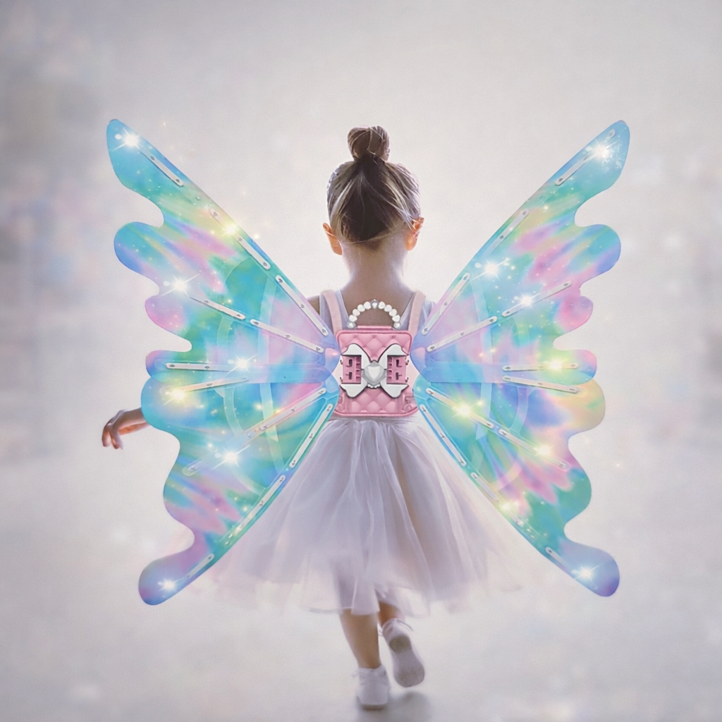 Magic Glow Fairy Wings – Light & Music Costume