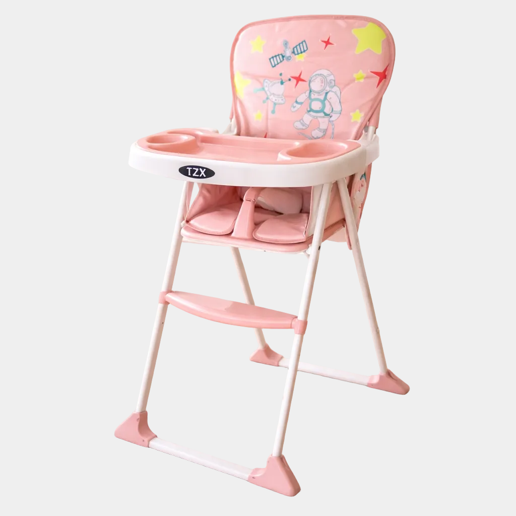Baby High Chair Booster Feeding Set – Pink Colour