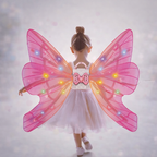 Magic Glow Fairy Wings – Light & Music Costume
