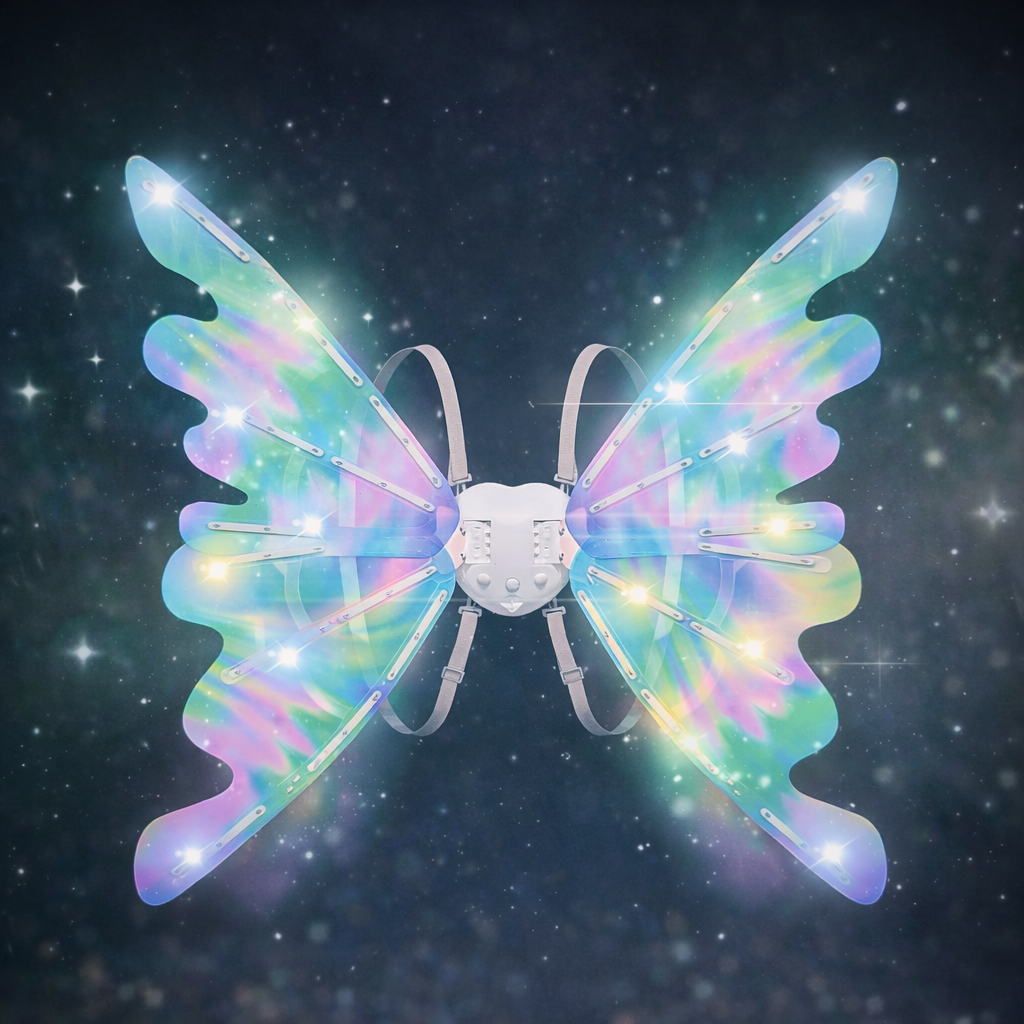 Magic Glow Fairy Wings – Light & Music Costume
