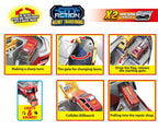 City Action Helmet Transformer – 2x Die-Cast Cars with Light & Sound | Face-Changing Rider Set