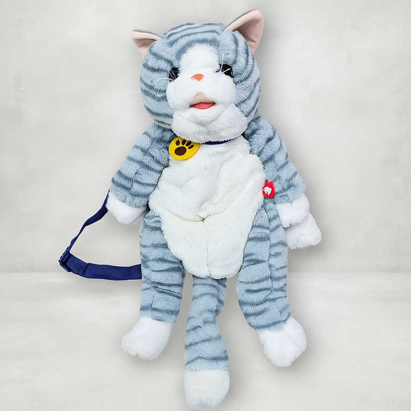 Learn to Speak Plush Cat with Shoulder Bag – Blue Colour