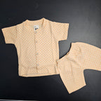 New Born Baby Dress – Dots Print, Orange Colour