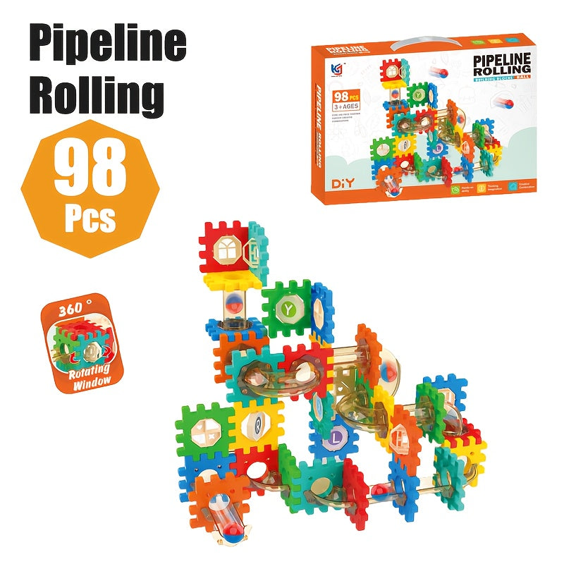 Pipeline Rolling Ball Building Blocks – 98 Pcs DIY Creative Set