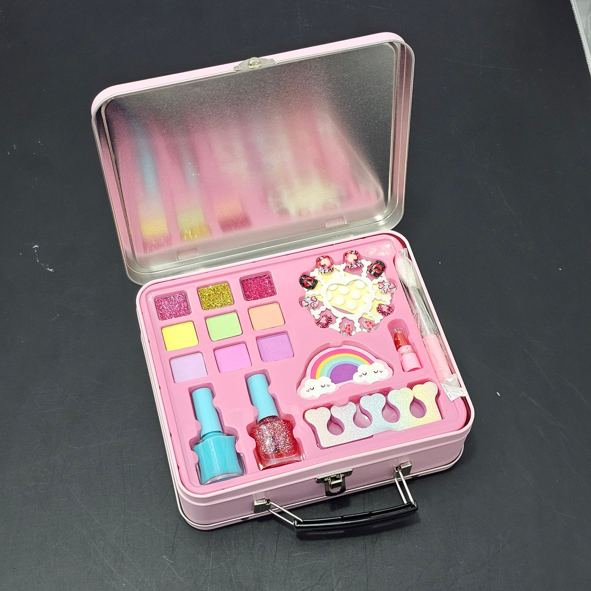 Fashion Makeup Kit with Iron Box – Stylish Beauty Set for Kids