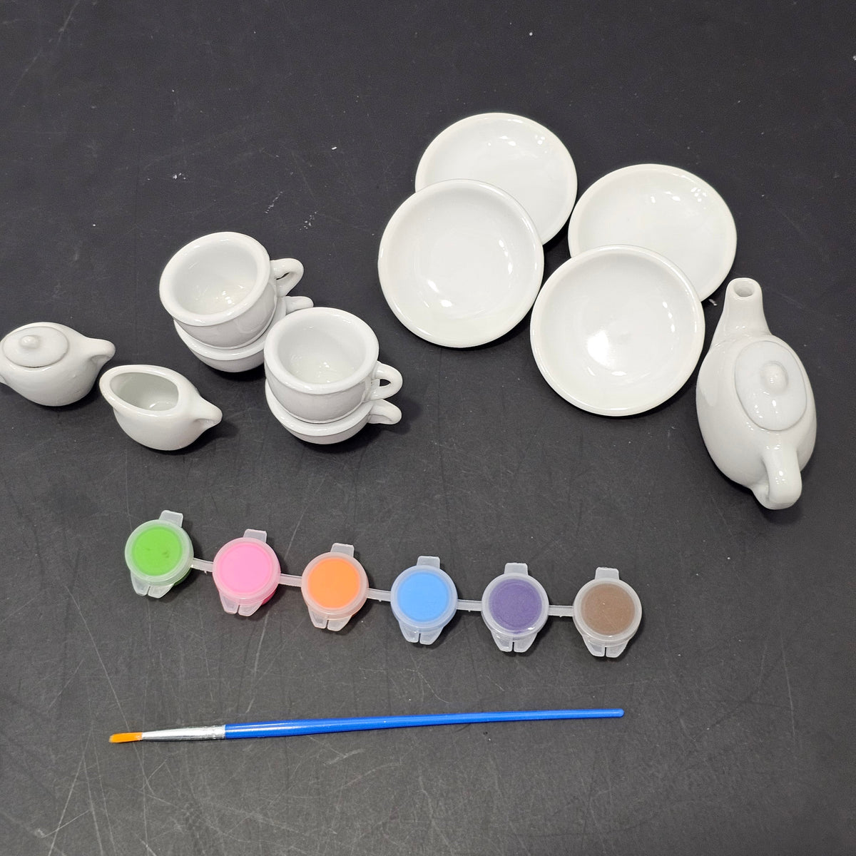 Painted Tea Set – Design Your Own Style | 18-Piece Creative Play Set