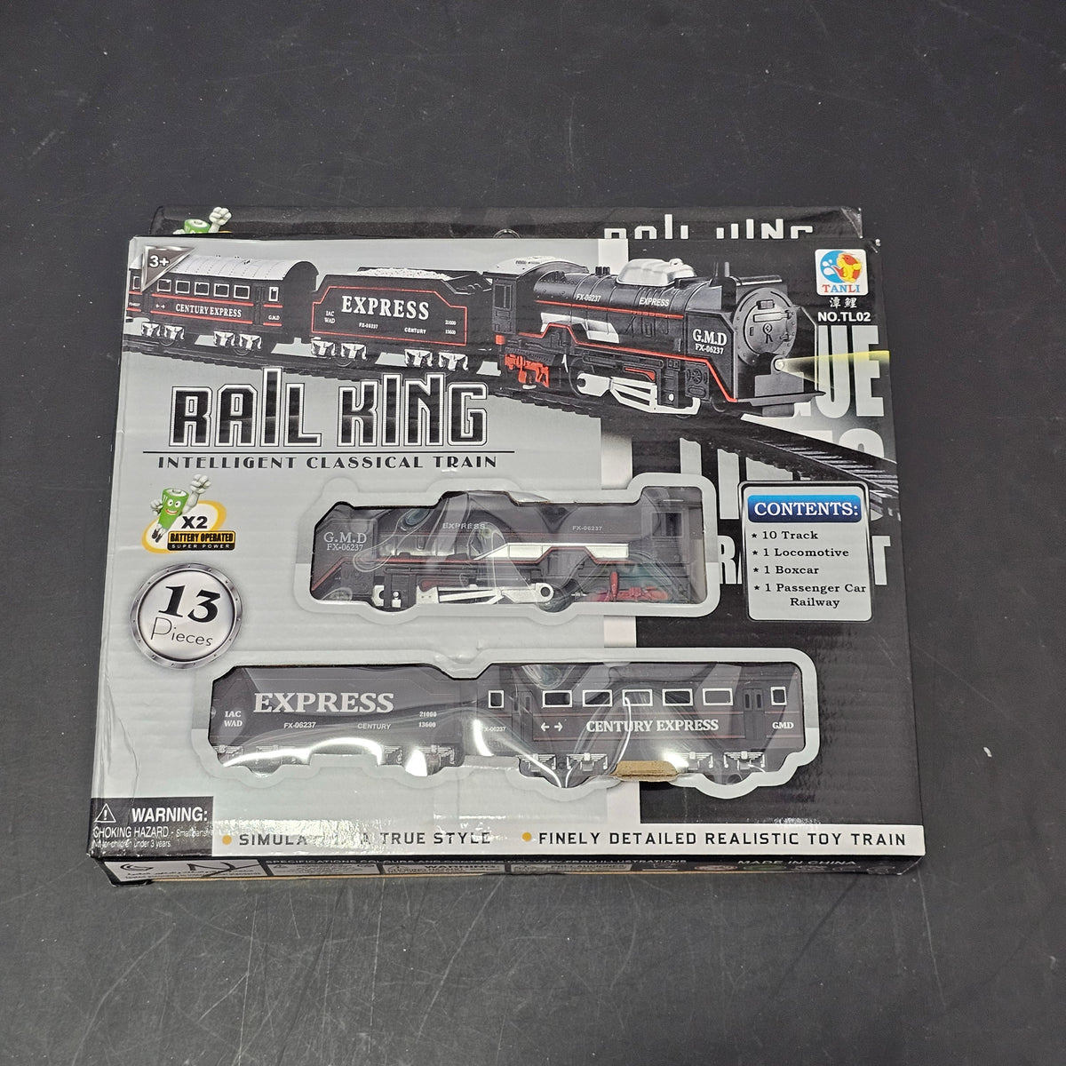 Rail King Intelligent Classic Train Set – 13 Pcs Track & Train Playset