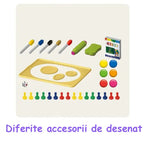 46 Pcs Artist Drawing Board for Kids – Double-Sided Easel with Spirograph & Painting Accessories