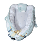 Baby Bedset with Rattles & Head Cushion – Cotton Fabric | Comfortable & Safe