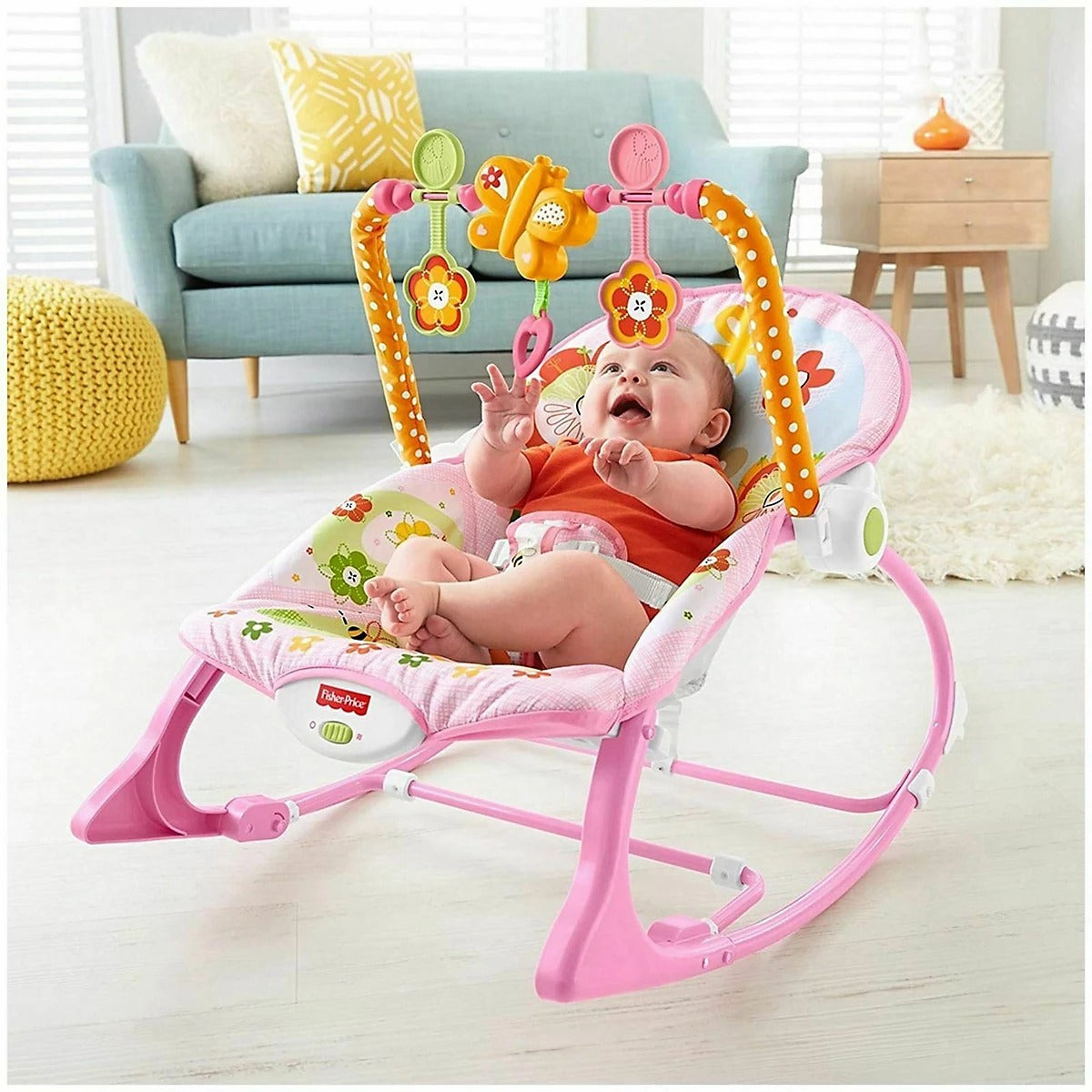 Baby Rocker – Infant to Toddler with Fold-Out Kickstand (0M+, 40 lbs / 18 kg)