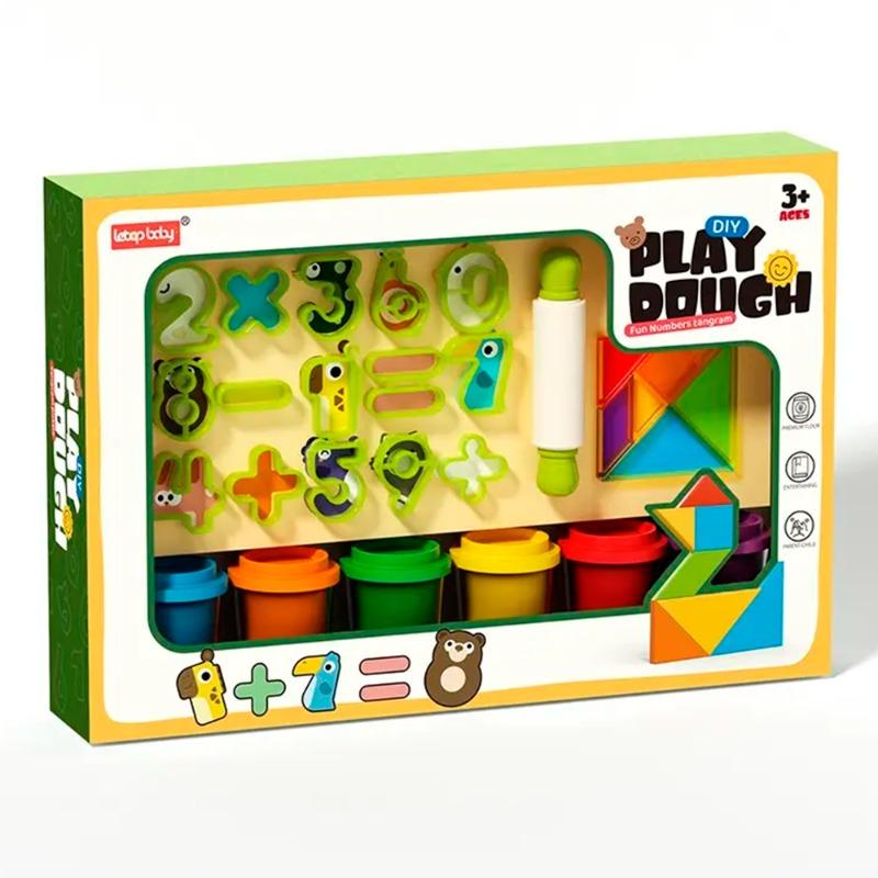 Fun Number Tangram Play Dough Set for Kids