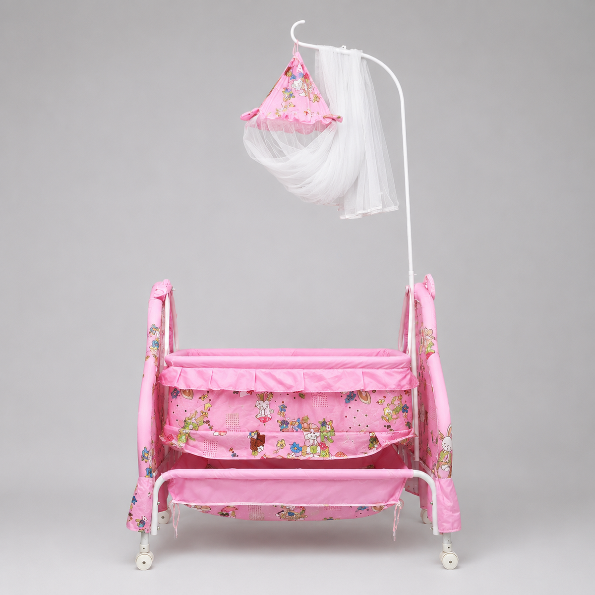 Baby Swing with Wheels & Mosquito Net (0–3 Years)