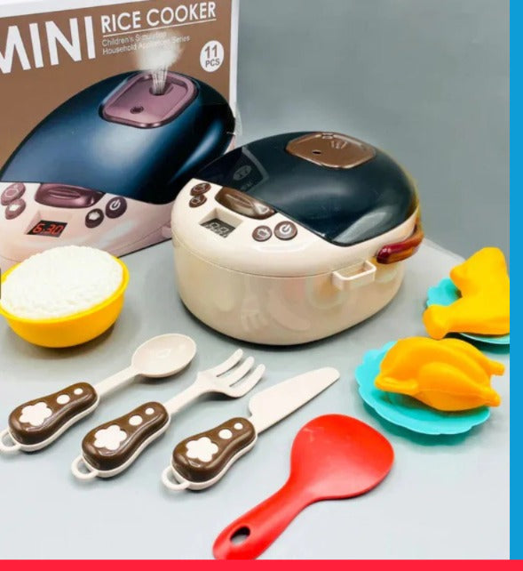 Mini Rice Cooker – Children's Simulation Household Appliance (11 Pcs Set)
