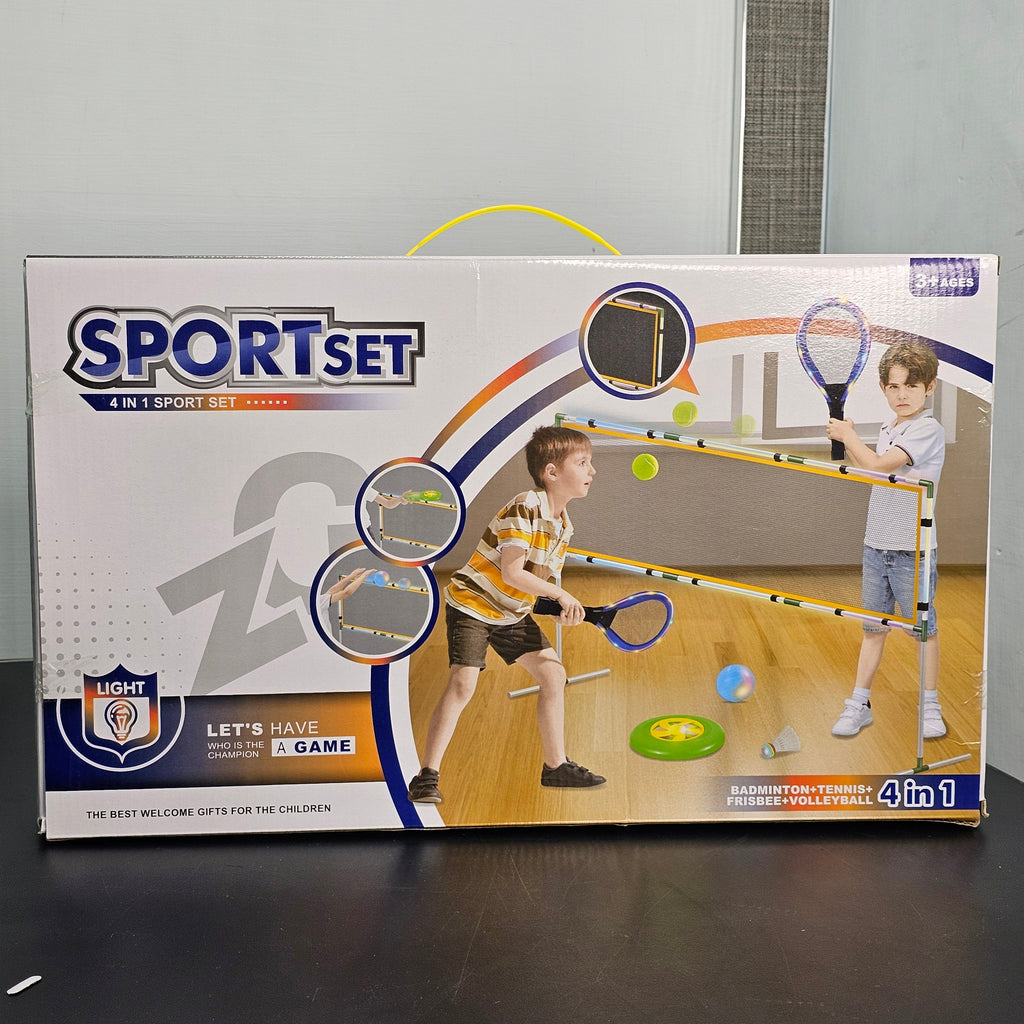 4 in 1 Sports Set – Badminton, Tennis, Frisbee & Volleyball Game Kit