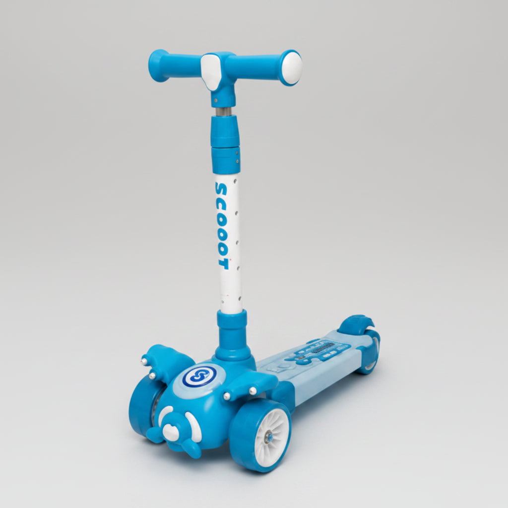 Aeroplane Shape Kids 3 Wheel Scooter – Foldable with Lights & Music