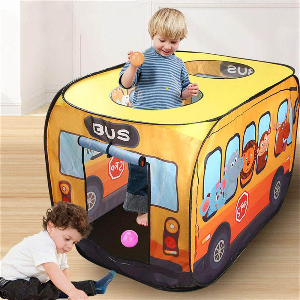 Bus Shape Kids Tent – Foldable Playhouse for Fun & Travel