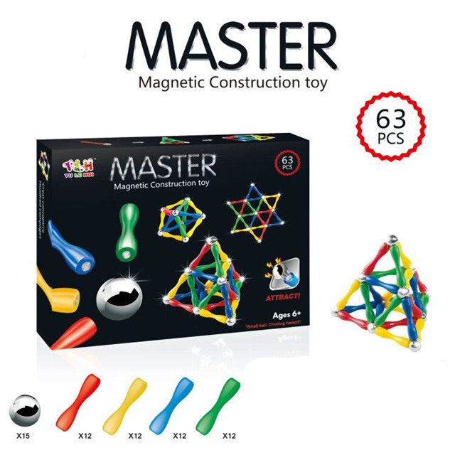 Master Magnet Set | 63 Pcs Magnetic Building Blocks for Kids