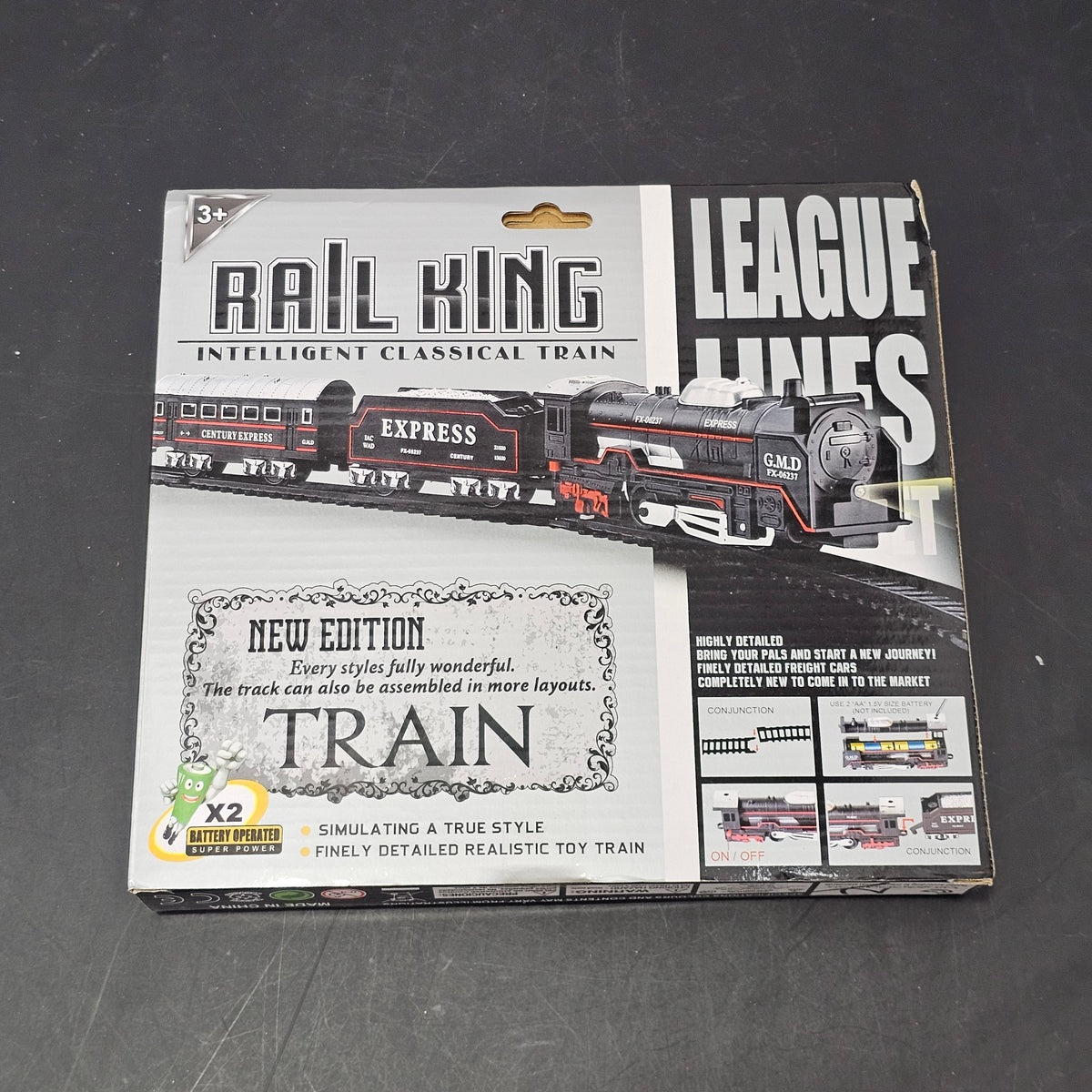 Rail King Intelligent Classic Train Set – 13 Pcs Track & Train Playset