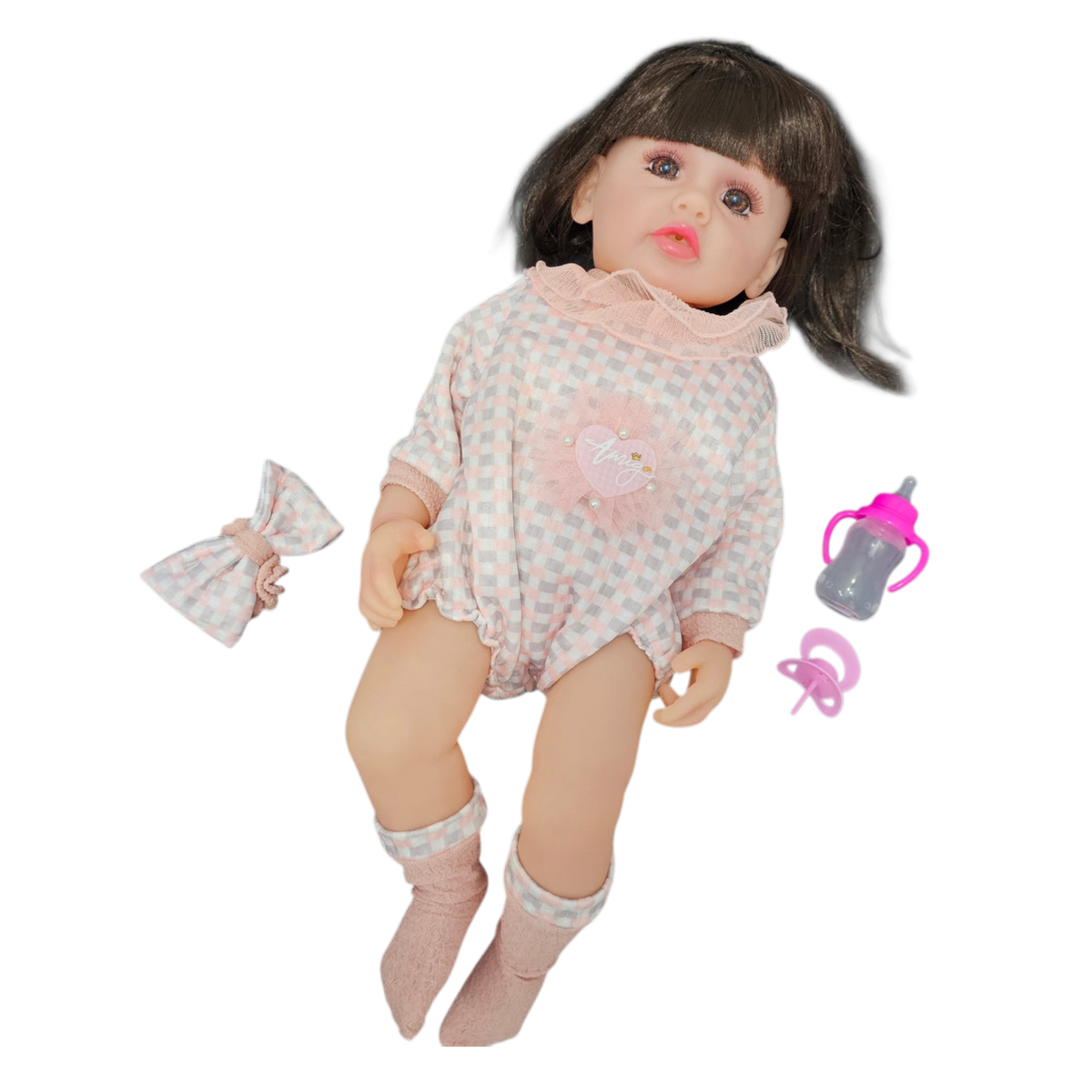 55cm Baby Silicone Doll – Lifelike Real Baby with Accessories