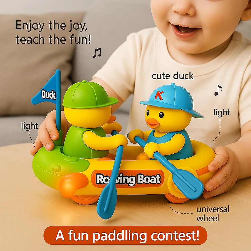 Bump & Go Duck Boat Toy with Music & Lights