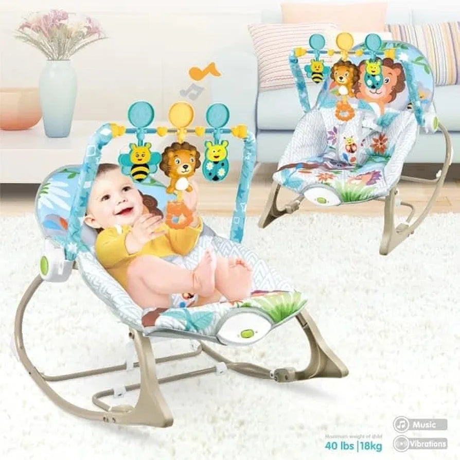 Baby Rocker – Infant to Toddler with Fold-Out Kickstand (0M+, 40 lbs / 18 kg)