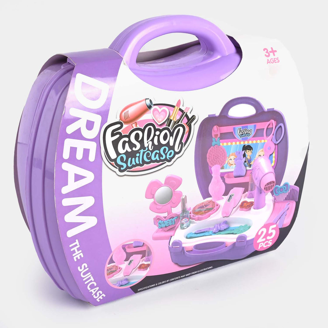 Fashion Suitcase Makeup Box for Girls | Beauty Play Set with Accessories