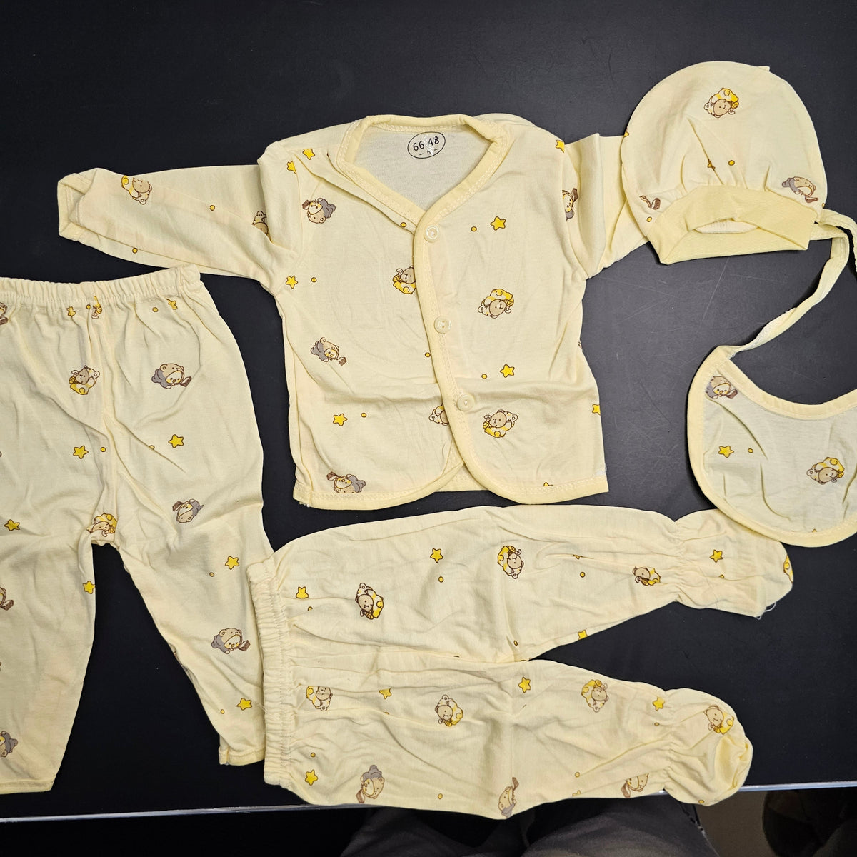 5 Pcs Lucky Star Luxury Baby Dress Set – Imported New Born Baby (Pink Colour)