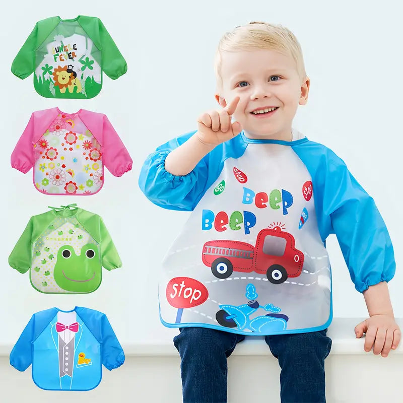Waterproof Baby Bib With Sleeves — Mess-Free Mealtime