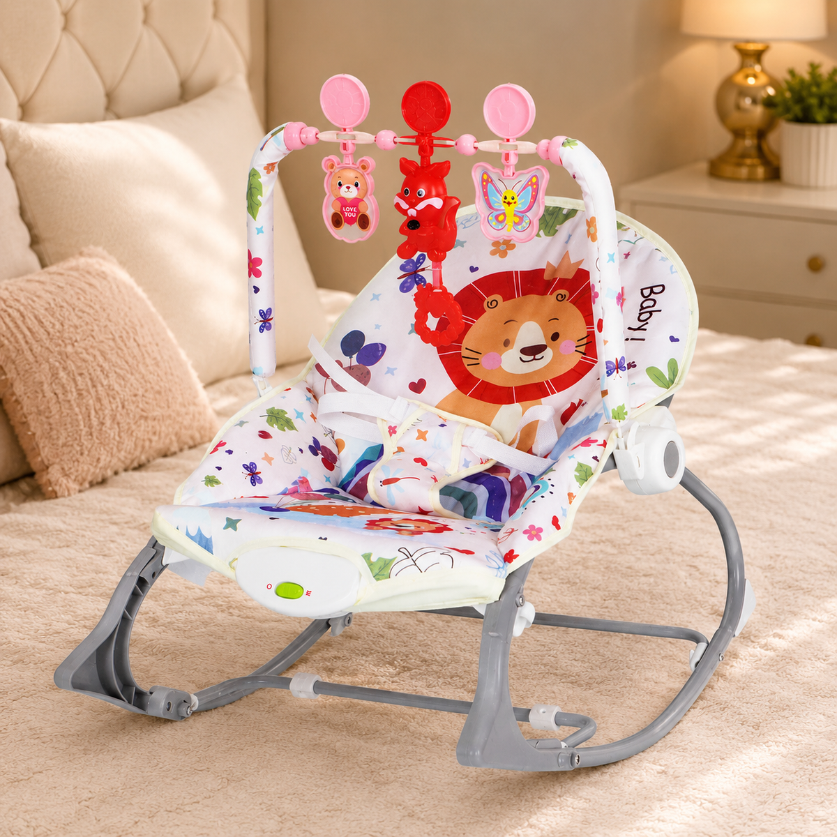 Infant-to-Toddler Baby Rocker with Music & Vibrations – 2-in-1 Baby Bouncer Seat