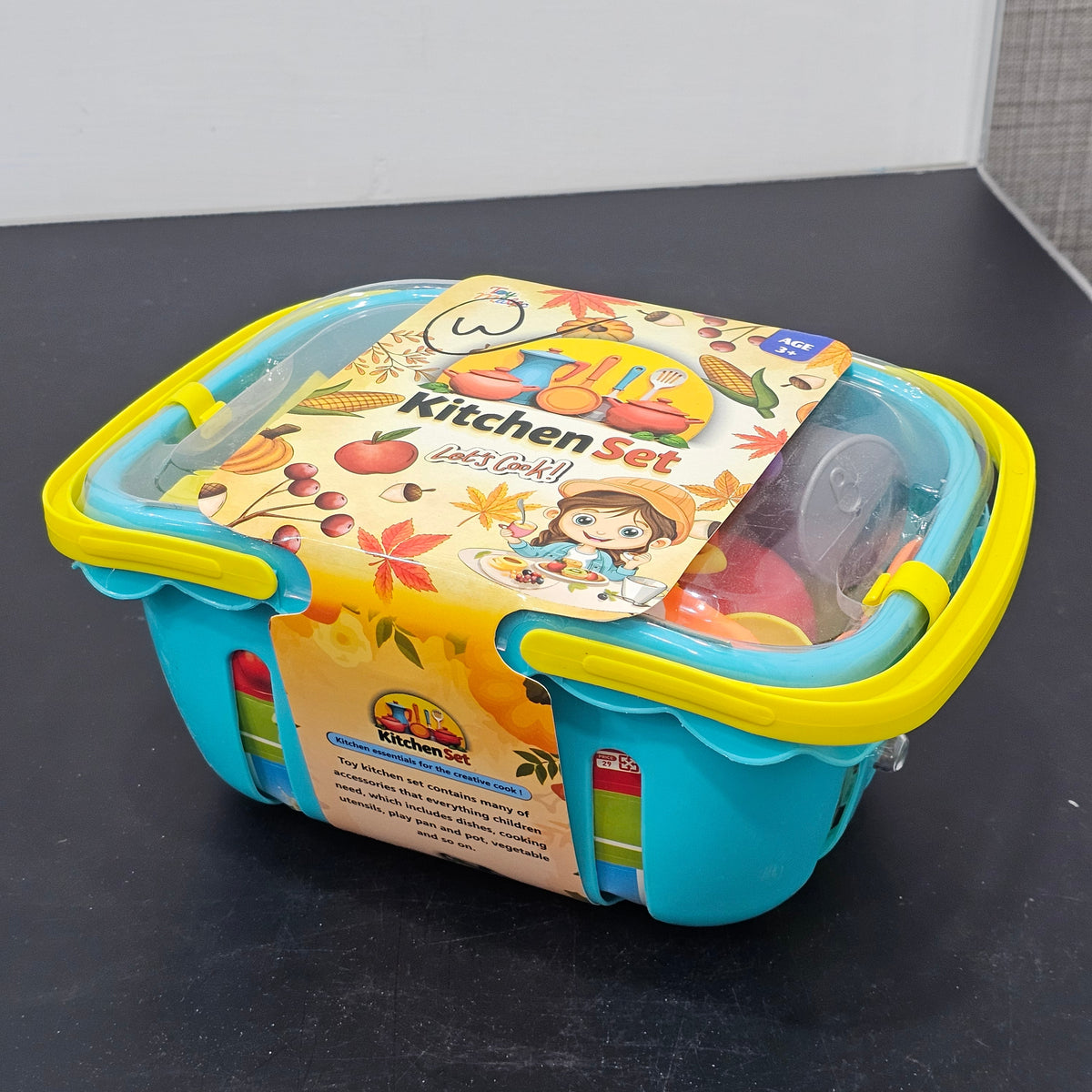Kids Kitchen Set with Accessories – Basket Cooking Playset