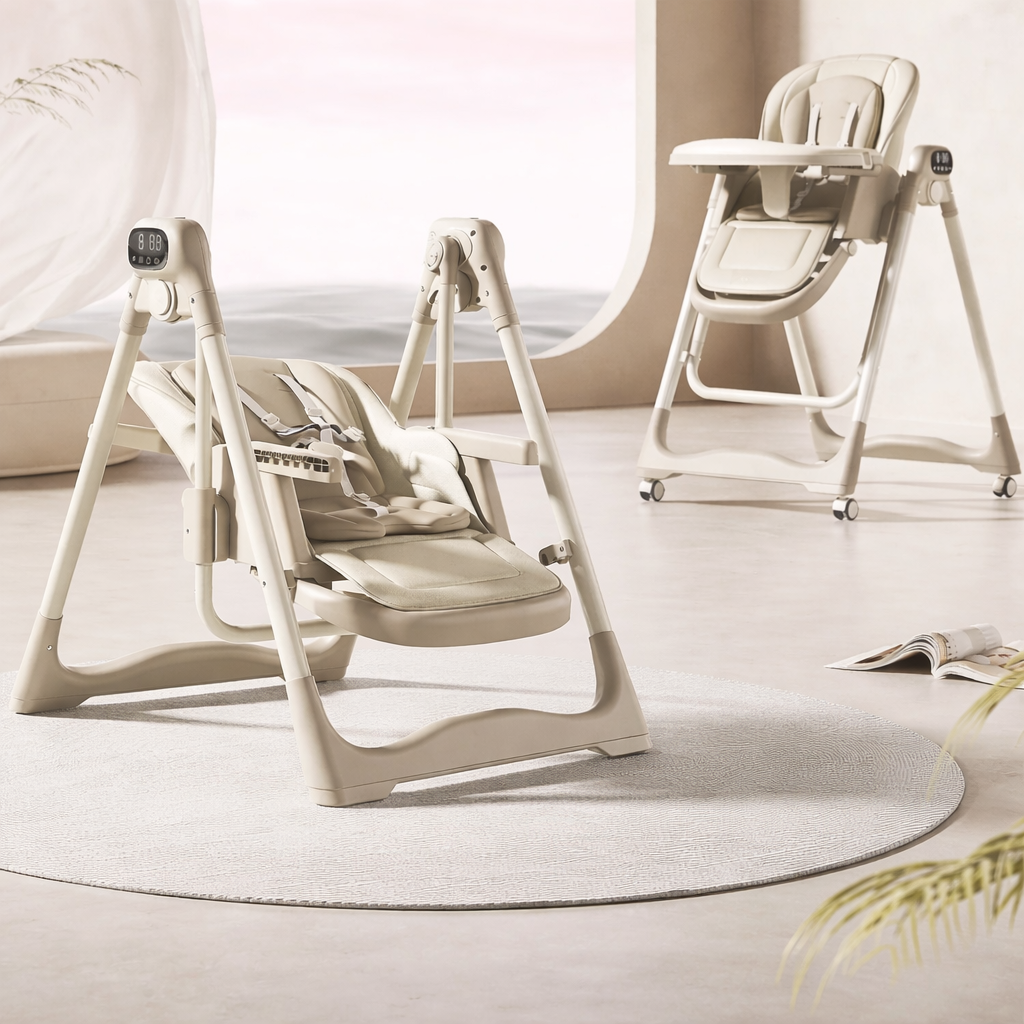 Kidilo 2-in-1 Electric Baby Swing & High Chair