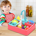 Electric Dishwasher Kitchen Sink Toy Set with Running Water