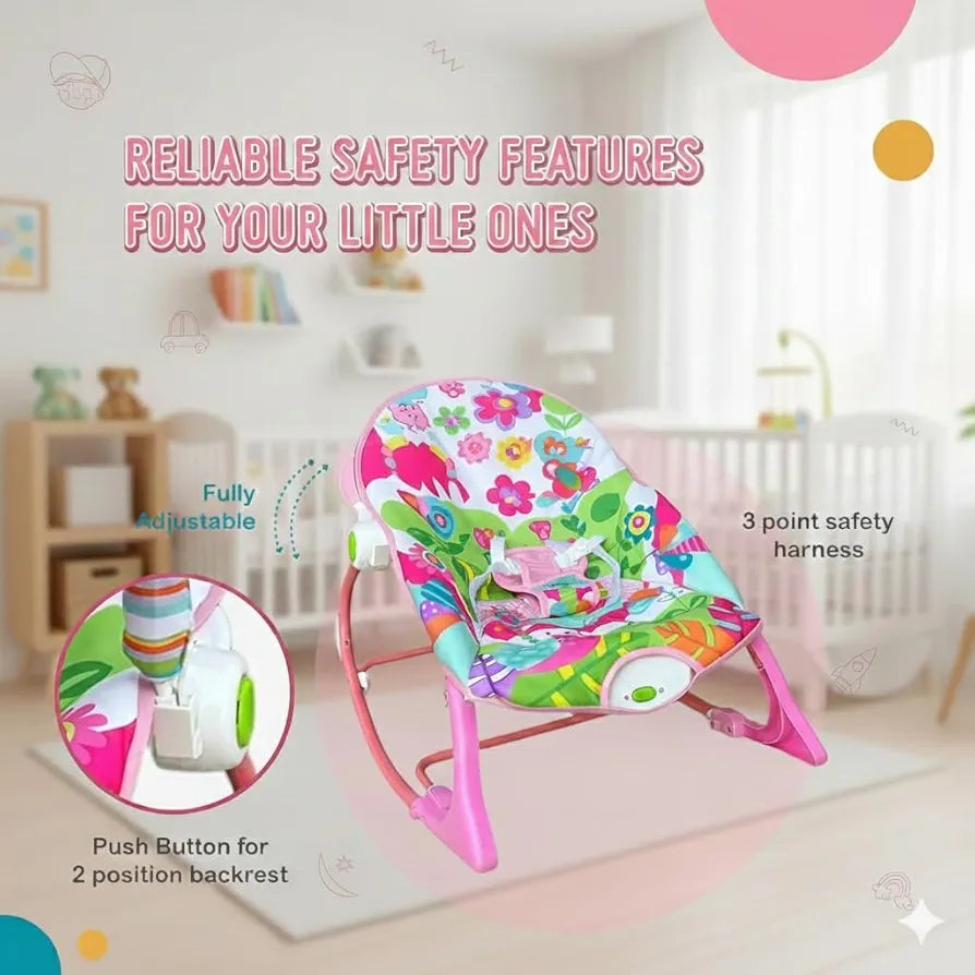 Baby Rocker – Infant to Toddler with Fold-Out Kickstand (0M+, 40 lbs / 18 kg)