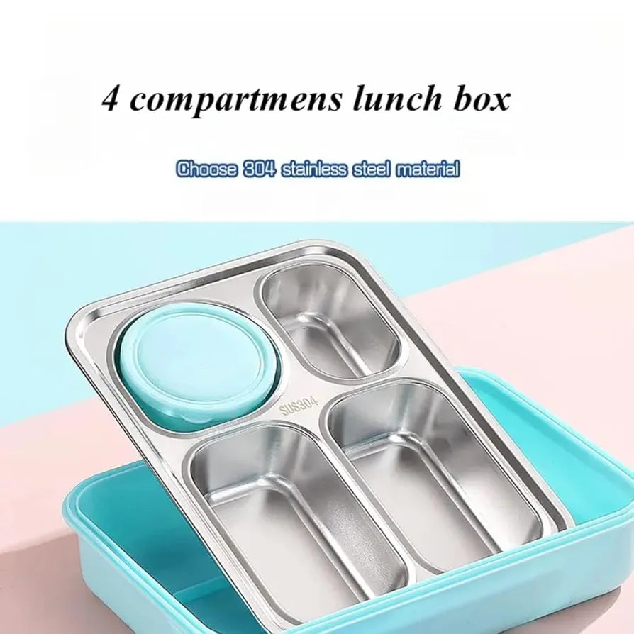 Individual-Seal Stainless Steel Lunch Box – Leak-Proof, Portion-Perfect