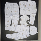 5 Pcs Lucky Star Luxury Baby Dress Set – Imported New Born Baby (Pink Colour)