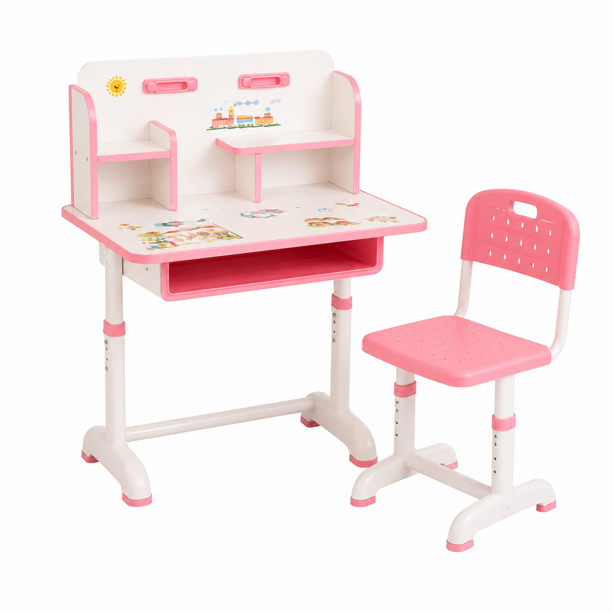 Premium Kids Fiber Study Table & Chair Set – Height Adjustable Learning Desk