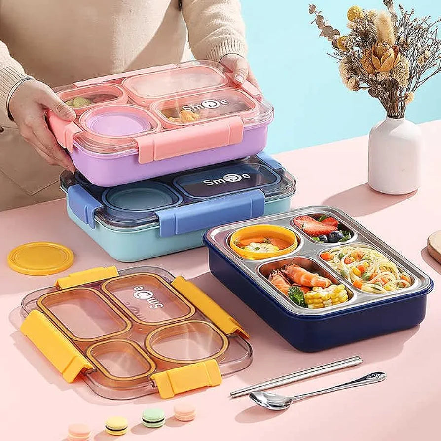 Individual-Seal Stainless Steel Lunch Box – Leak-Proof, Portion-Perfect