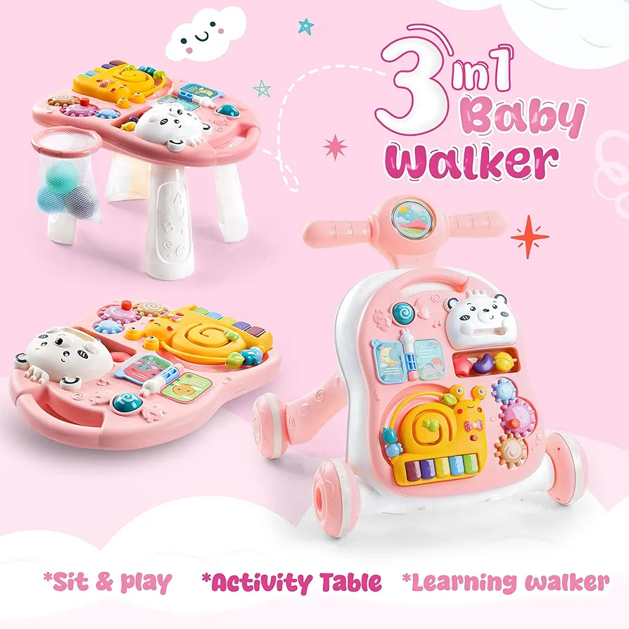 3-in-1 Baby Activity Walker with Music & Lights