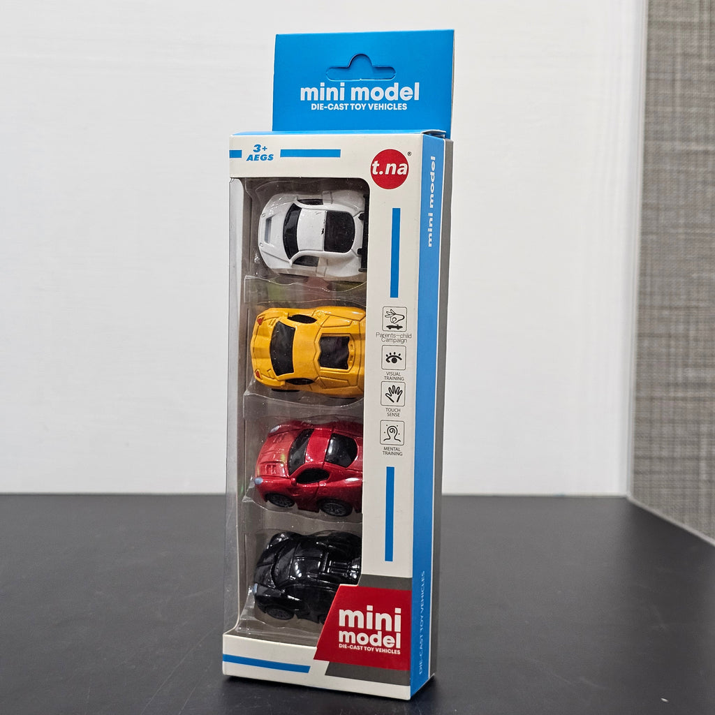 Mini Die-Cast Model Vehicle Set – Pack of 4 Cars for Kids