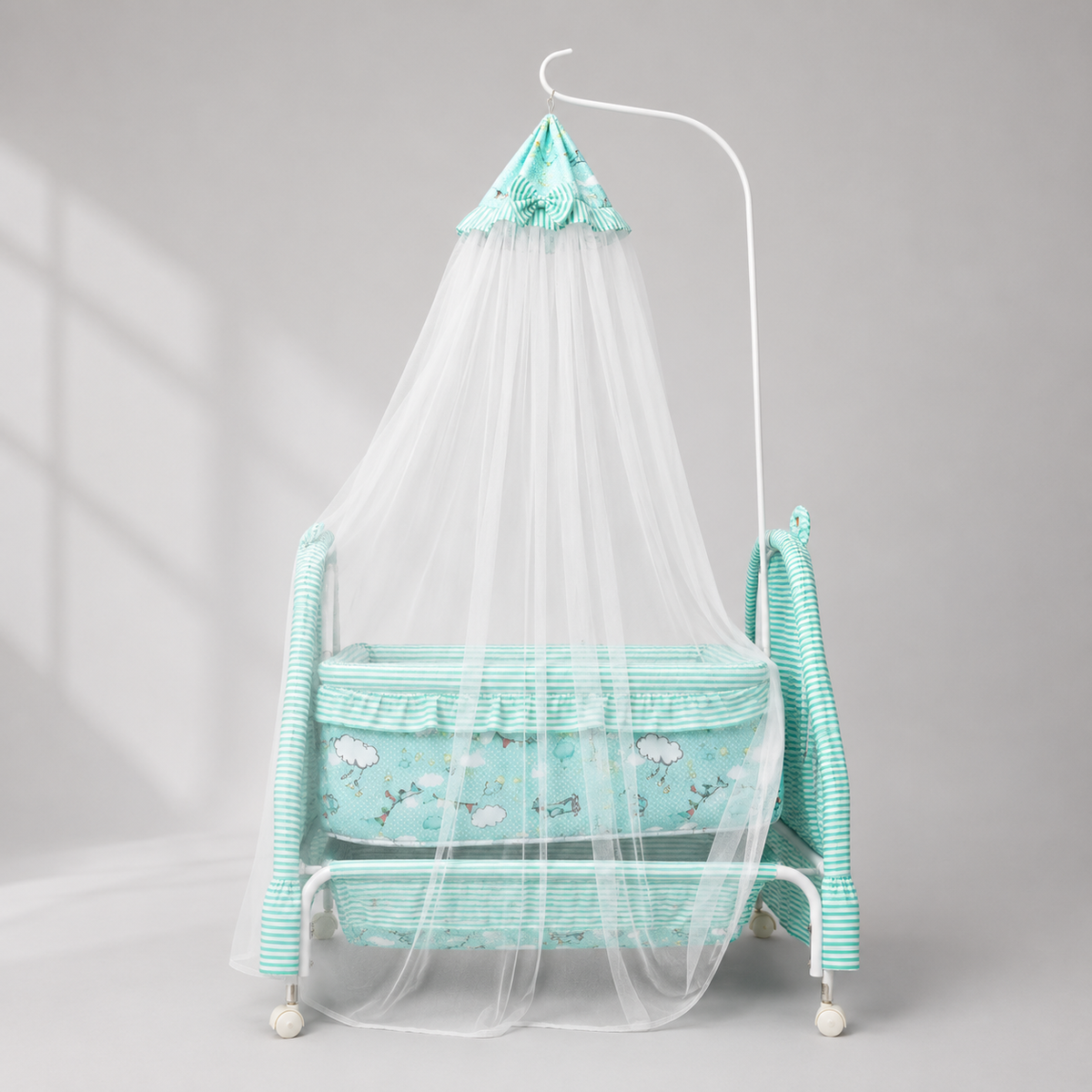 Baby Swing with Wheels & Mosquito Net (0–3 Years)
