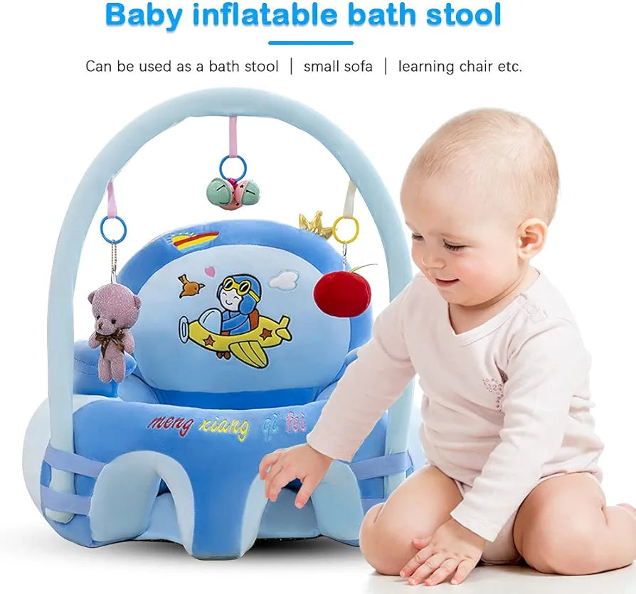 Baby Sofa Seat with Attractive Rattles – Soft Plush Support Seat
