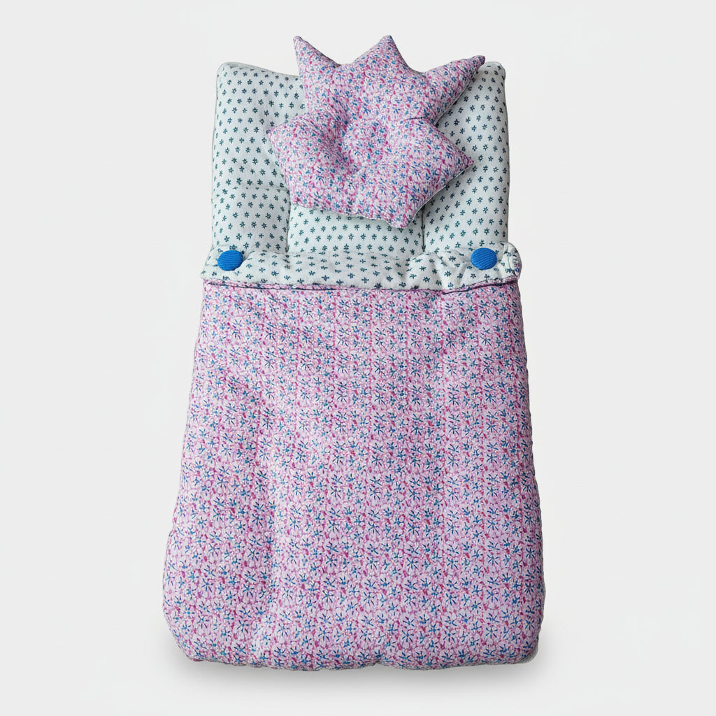 Baby Carry Nest with Head Cushion – Cotton Fabric | Soft & Cozy