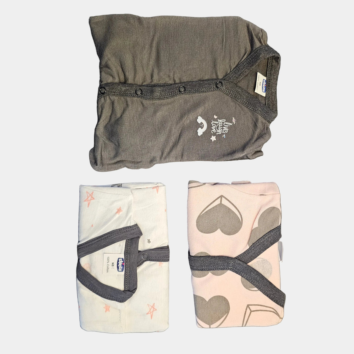 Newborn Baby Romper Set – Pack of 3 Soft Rompers