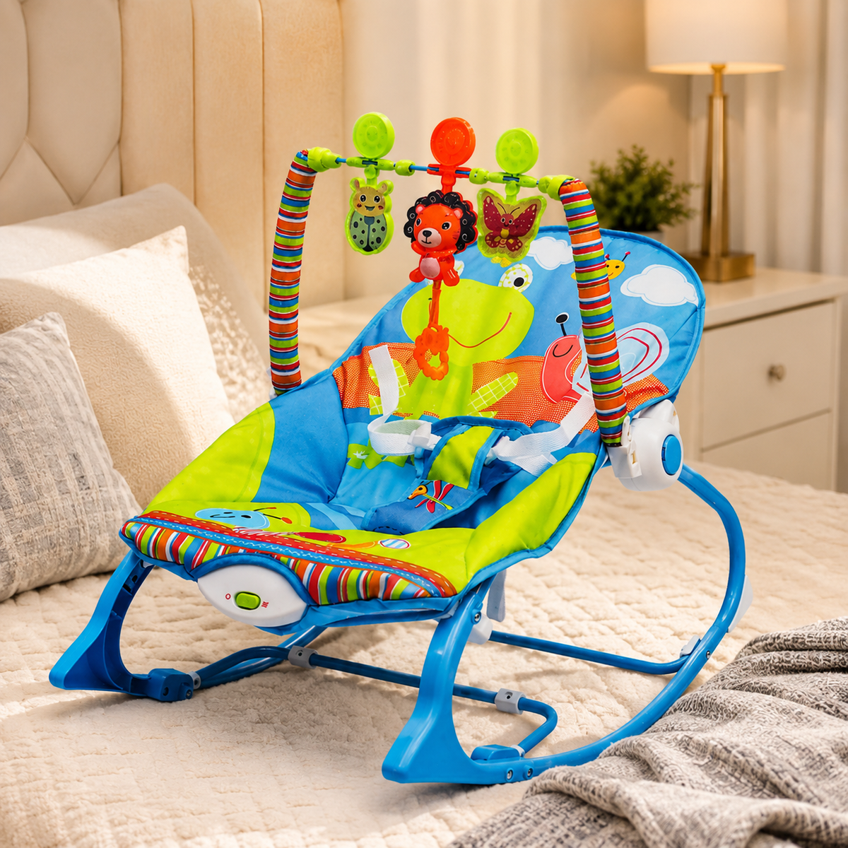 Infant-to-Toddler Baby Rocker with Music & Vibrations – 2-in-1 Baby Bouncer Seat