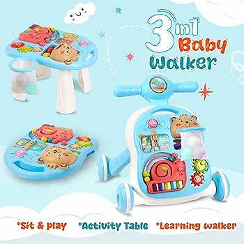3-in-1 Baby Activity Walker with Music & Lights