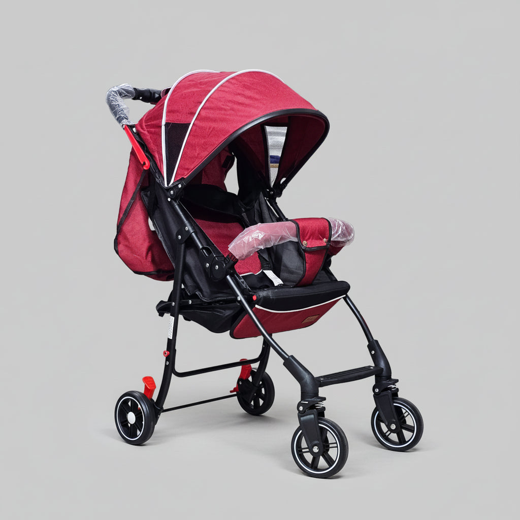 Lightweight Baby Stroller – Foldable with 360° Wheels & Sun Canopy